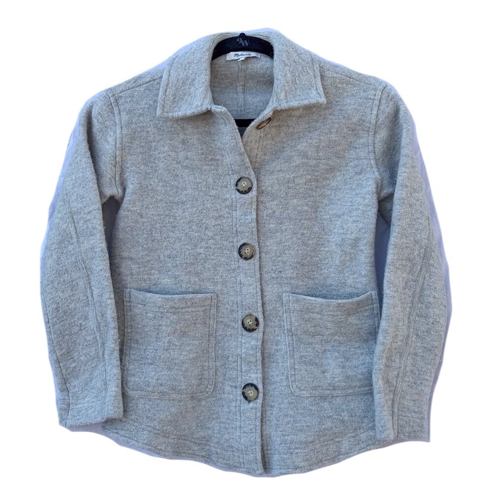 Madewell Women's Grey XS Merino Boiled Wool Jacket
